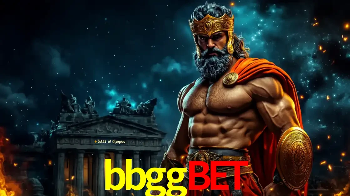 O poderoso Zeus do jogo de slot Gates of Olympus em frente ao seu templo, pronto para lançar multiplicadores divinos e prêmios épicos no cassino online bbggbet.